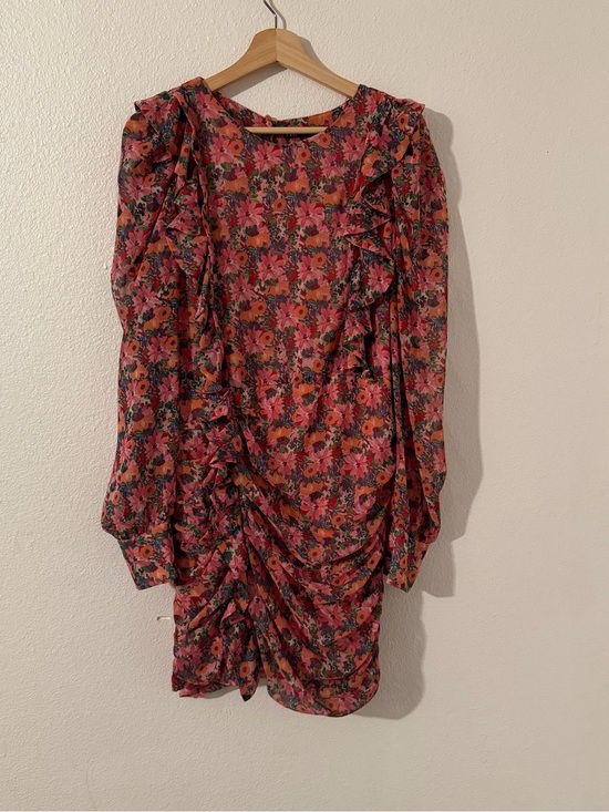 Zara Dresses & Skirts - Zara Floral Frilled Draped Dress Bloggers Favorite Size Large